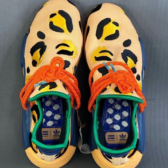adidas Pharrell x NMD Human Race 'Animal Print - Pulse Amber' sneaker mens 10 - Picture 8 of 10
